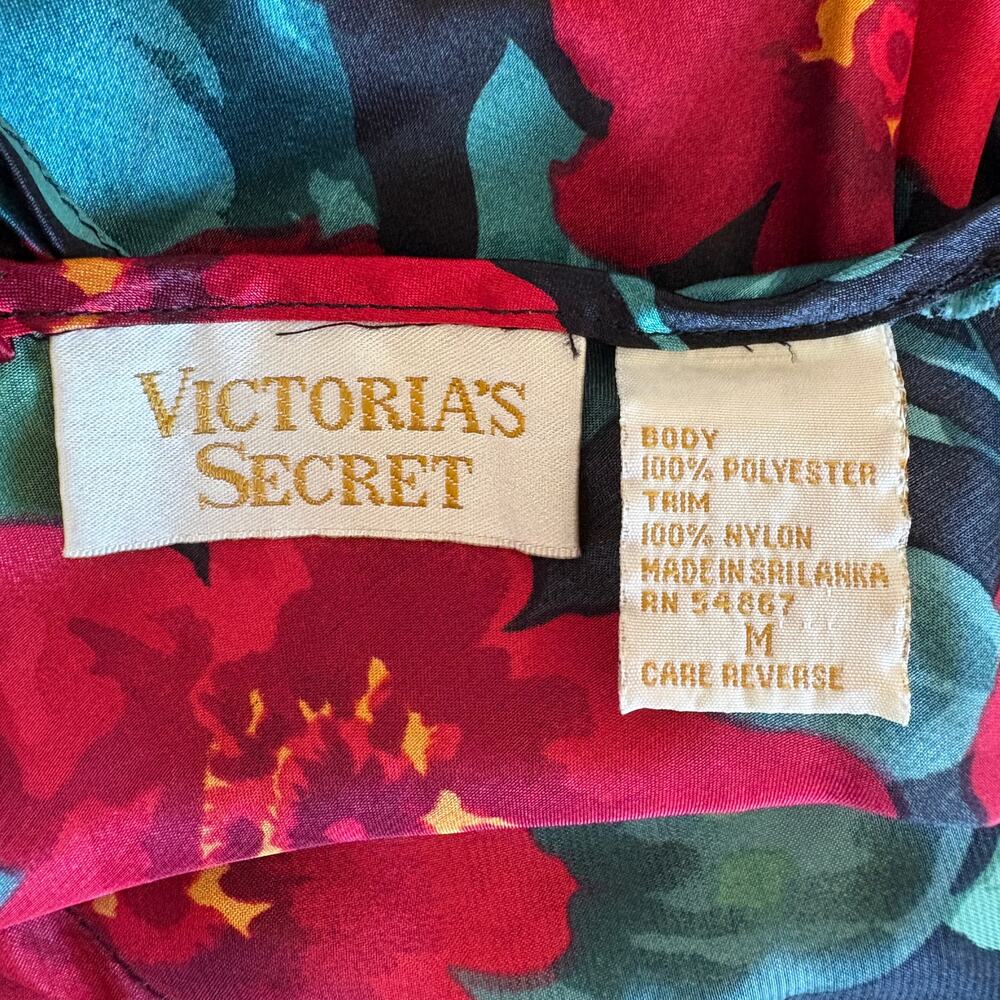 Vintage Victoria's Secret Red Floral Lace Trim Nightie - Women's Size M - Picture 5 of 7